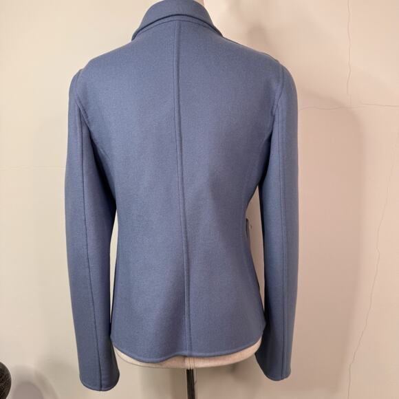 Valentino Blue Angora Wool Blazer Jacket 42 NWT Luxury Minimalist $3990 - Picture 7 of 14
